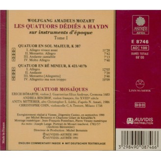 Quatuors dédiés à Haydn Tome I